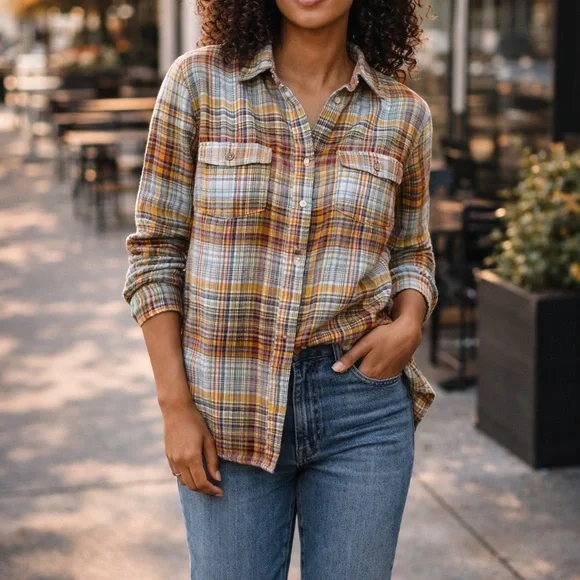 O'Neill Multicolor Plaid Button-Down Shirt - Picture 1 of 6